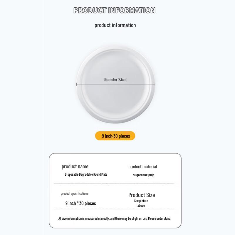 SHUANG YU Degradable Disposable Plates