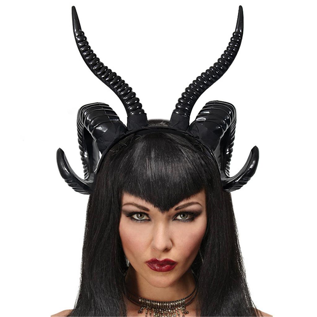 Handmade Sheep Horn Headbands Girl Cosplay Realistic Sheep Horn Fursuit Masquerades Halloween Cosplay Party