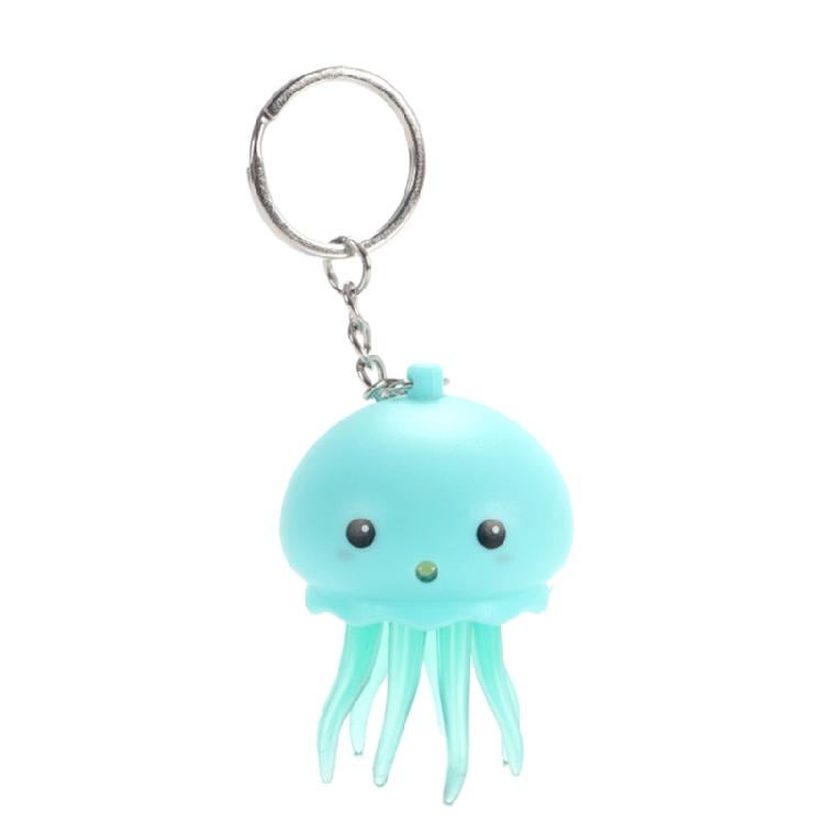 Unique Glowing Jellyfish Keychain Fashion Octopus Toy Keyring Colorful Jellyfish синий