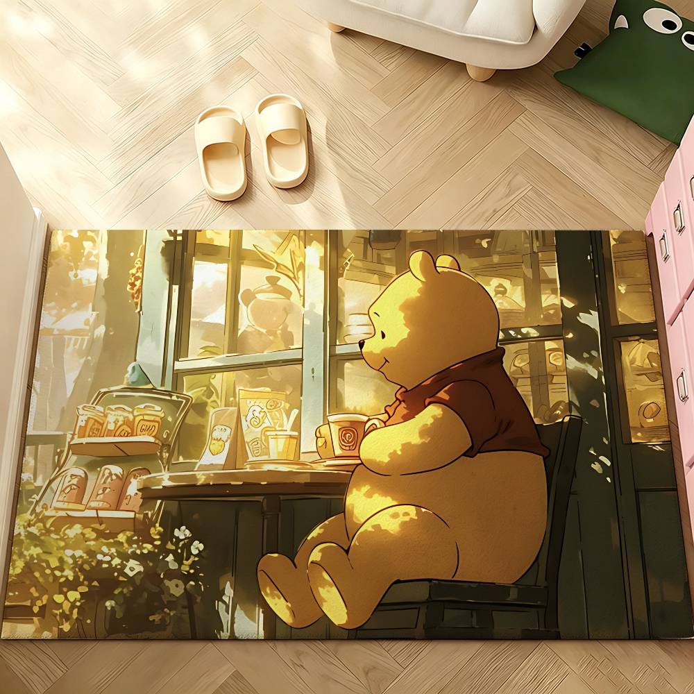 Cartoon W-Winnie The P-Pooh-S Carpet Bathroom Anti-slip Door Mat Home Decoration Mat Entrance Door Mat Scratch-resistant Door