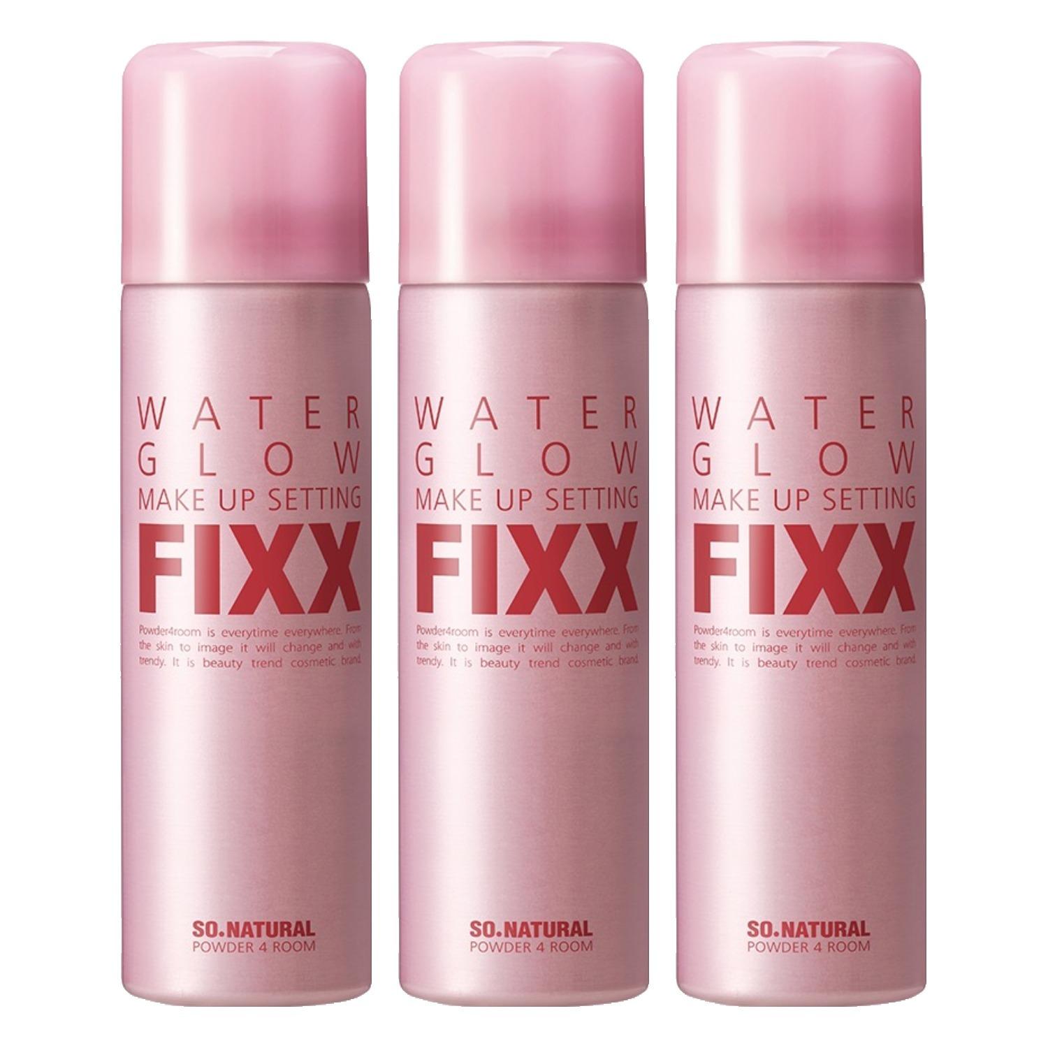 So Natural Water Glow Makeup Setting Fixer 75ml x 3ea - Dewy Radiant Finish & Long-Lasting Hydrating Mist for Glass Skin