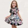 Hello Kitty Kuromi Summer Dress Girl Dresses Children Dresses Kawaii 3d Cartoon Print Cute