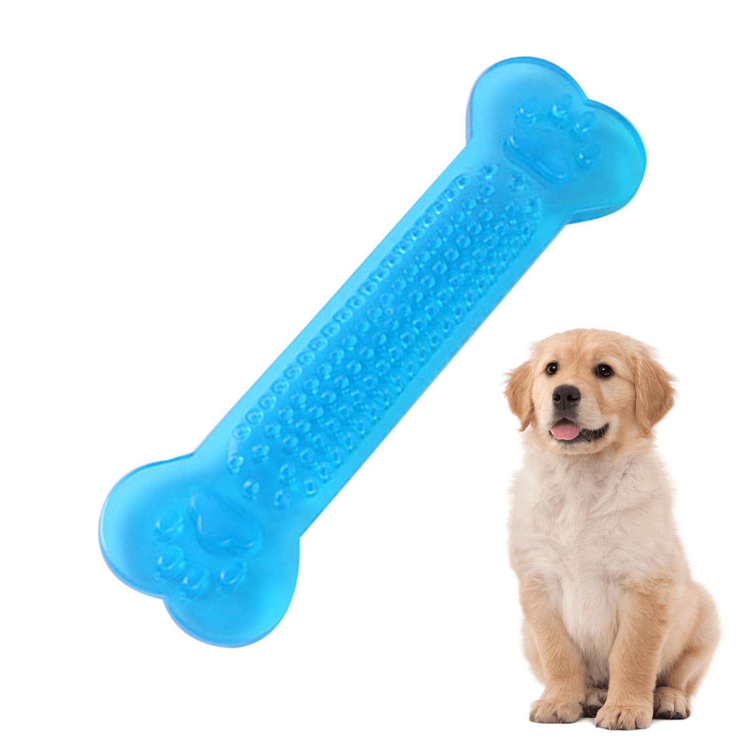 

Pet Dog Chew Toys Rubber Bone Toy Aggressive Chewers Dog Toothbrush Doggy Puppy Dental Care For Dog Pet Accessories синій