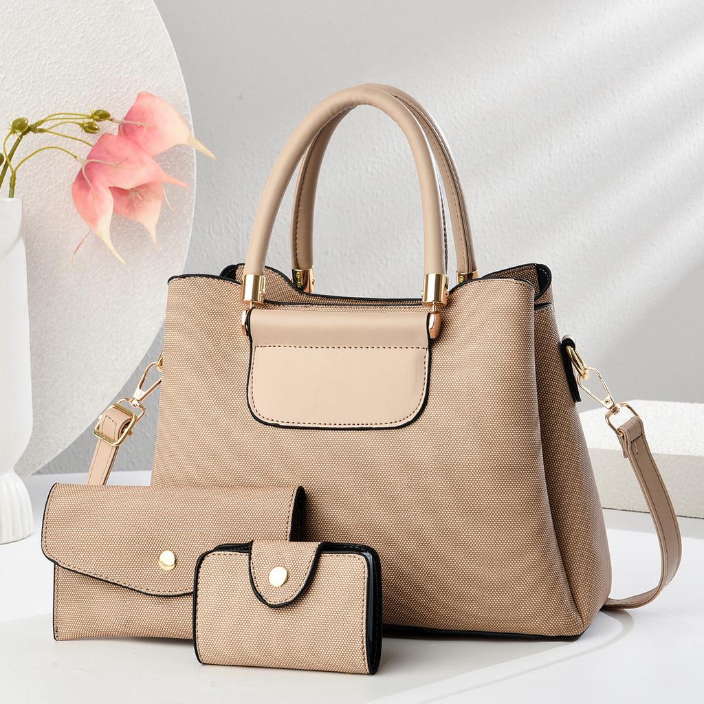 Neue, modische dreiteilige Set-Tasche mit hohem Erscheinungsbild, Canvas-Textur, Trend, einfache, atmosphärische Handtasche, Damentasche