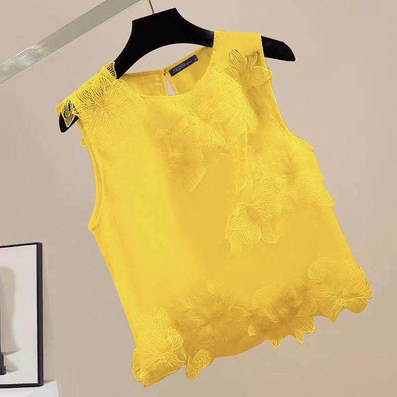 ZANZEA Dámská móda Tílka s kulatým výstřihem bez rukávů s květinovým potiskem