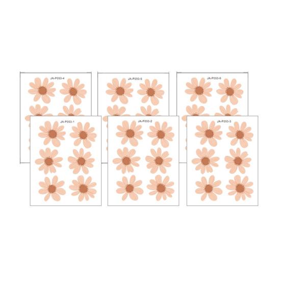 6Pcs Wall Decals Chrysanthemum Pattern Wall Stickers Self-Adhesive Removable Waterproof