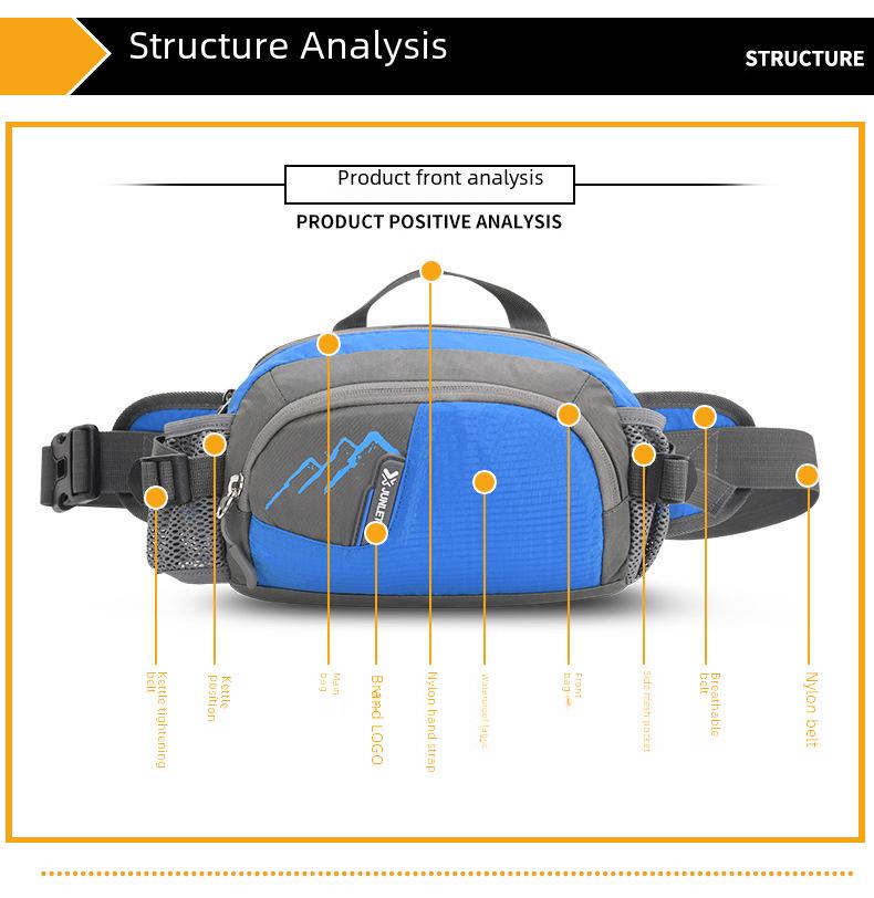 Multi-Function Waterproof Waist Bag with Large Capacity for Running, Fitness, and Outdoor Climbing