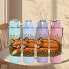 1PC Wild Flower Sleeping Fox 750ml Color Plastic Sports Water Bottle Leakproof Flip Straw Lid Suitable for Sports Office Home Use