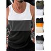 Summer Knitted Vertical Bar Fitness Sports Leisure Slim Fit Tank Top For Men Sleeveless Wide Shoulder Tank Top For Men