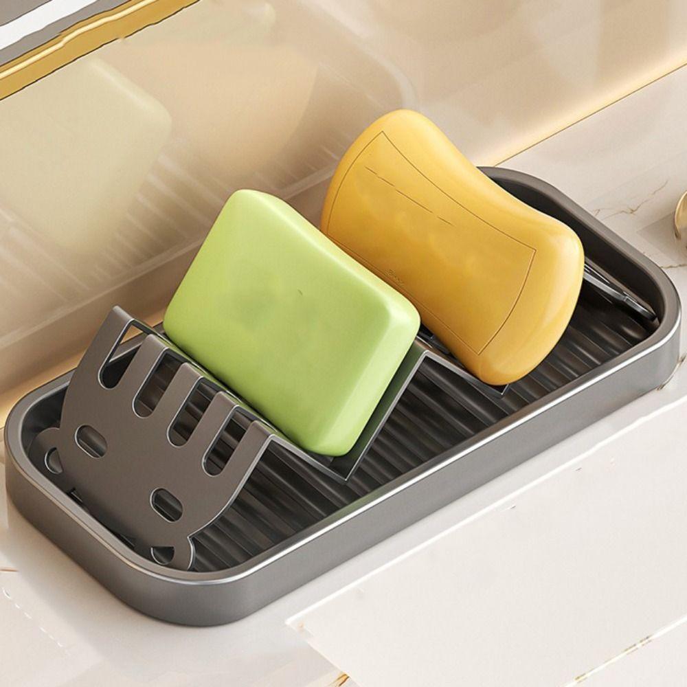 Bathroom Organizer Detachable Self Draining Soap Tray Stable Base Save Space Soap Dish with Drain Panda Soap Rack Bathroom
