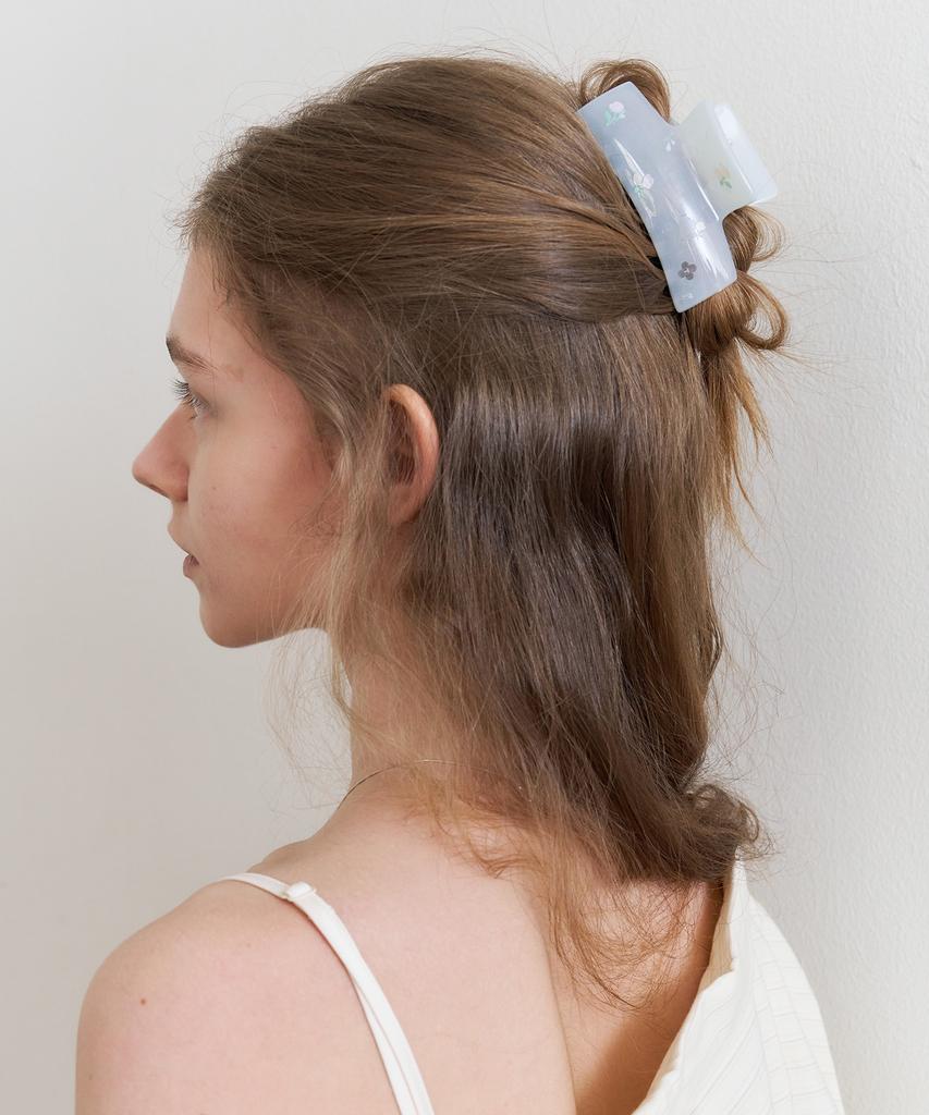 Ttudement Floral Pattern Hair Clip_Light Blue