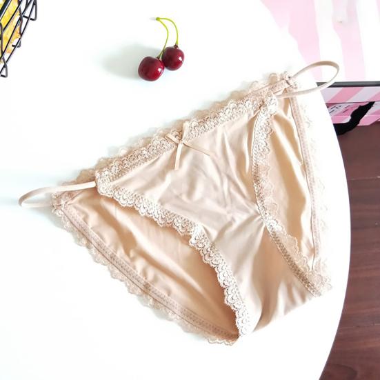 Женские стринги с кружевным краем, ледяной шелк, эластичные трусики с ...