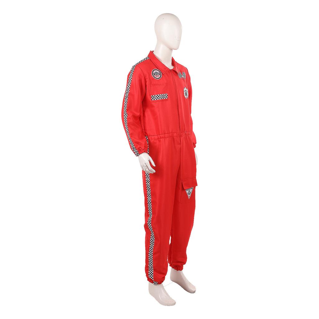 Adult Red Astronaut Costume with Gloves for Halloween Party