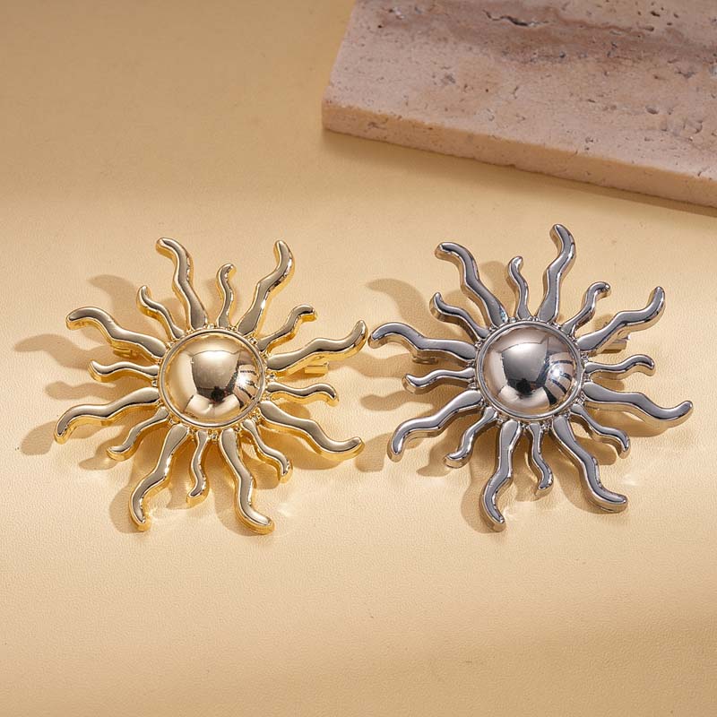 Spilla da sole in metallo alla moda per donne uomini Vintage Punk Colore Oro Spille Spille Accessori Gioielli Abbigliamento Regalo