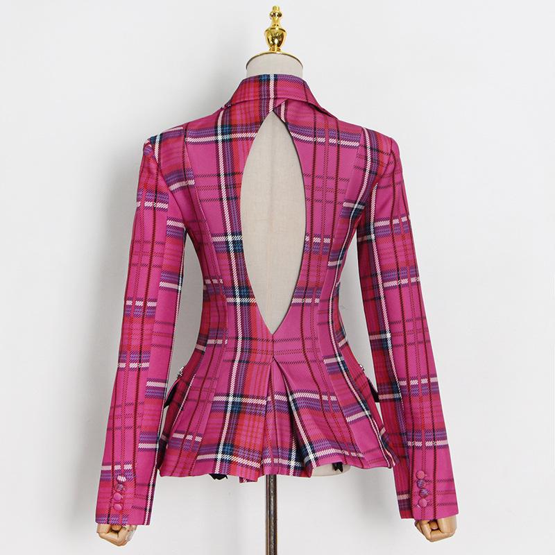 Women's Spring 2025 Korean Square Collar Diamond Backless Suit Jacket