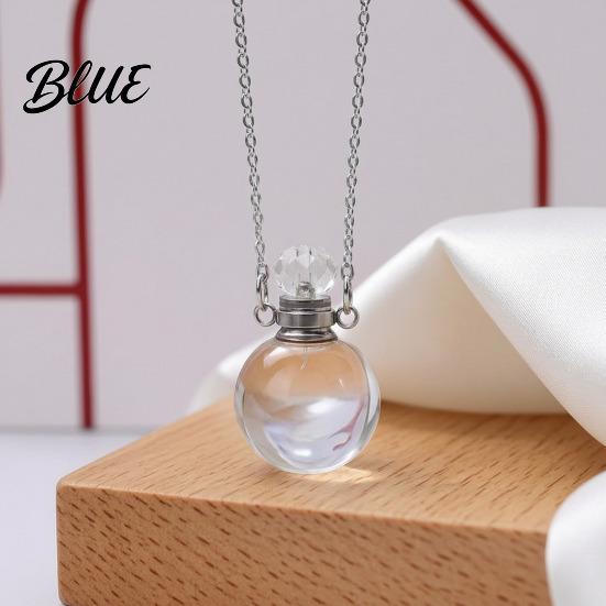 Transparent Scent Bottle Perfume Vial Pendant Necklace Aroma Essential Oil