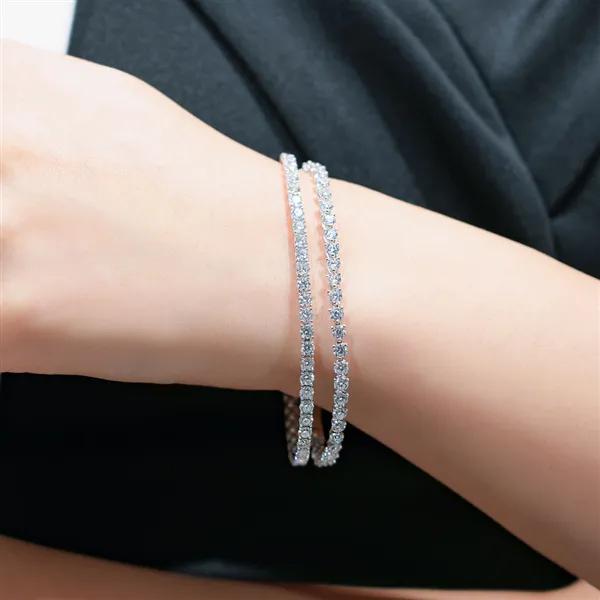 14K Lab-worn Diamond Tennis Bracelet 17cm 4-prong 0.1 carat