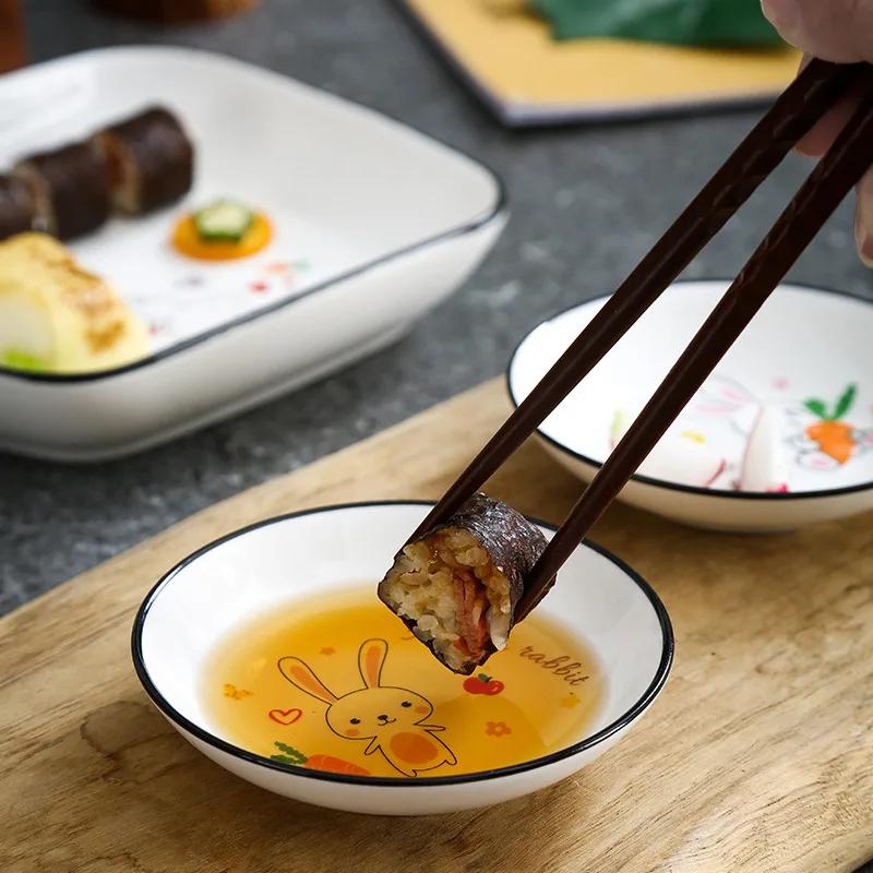 1pc Cute Cat Ceramic Seasoning Dish Creative Kitchen Small Sauce Bowl Household Dipping Plate Creative Vinegar Soy Snack Dishes