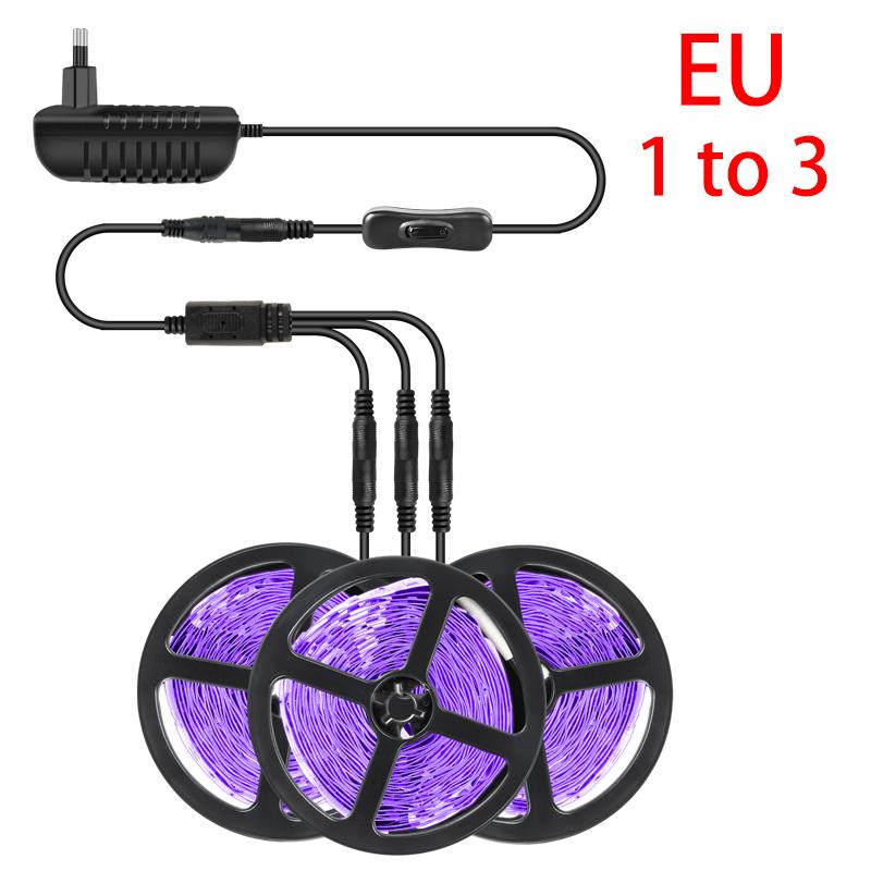 Fita de LED UV flexível, lâmpada ultravioleta 385-400 nm, luz negra 2835 SMD DC12V, fita de LED para festa de DJ Glow