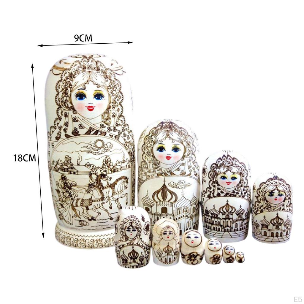 Handbemalte Matrjoschka Holz Stapelspielzeug Dekoration Matrjoschka für das Büro