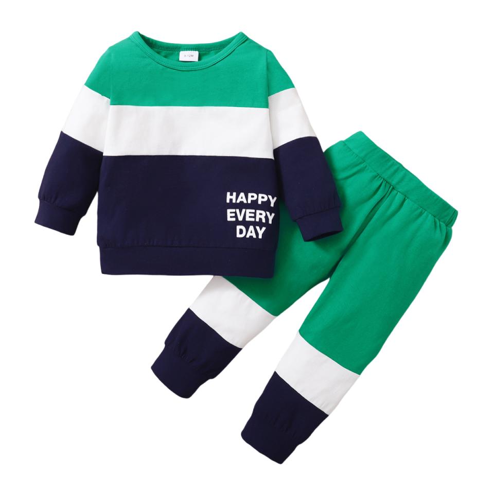 Newborn 0-2 Years Baby Boy Suit 2PCS Clothes Print Long Sleeve T-shirt Top + Long Pant Set Sport Casual Autumn Outfit Clothing