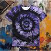 Fashion Tie-dye Pattern T Shirts For Men Summer Simple Short Sleeve 3D Printed Crew Neck T-shirts Loose Breathable Harajuku Tees