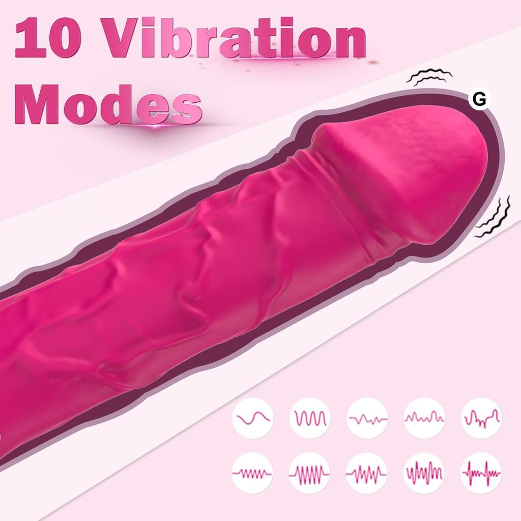 Dildovibrator, Sexspielzeug für Erwachsene und Frauen, 10 Vibrationen, realistische Silikondildos, Fingervibratoren zur Klitorisstimulation für Solo- und Paarvergnügen