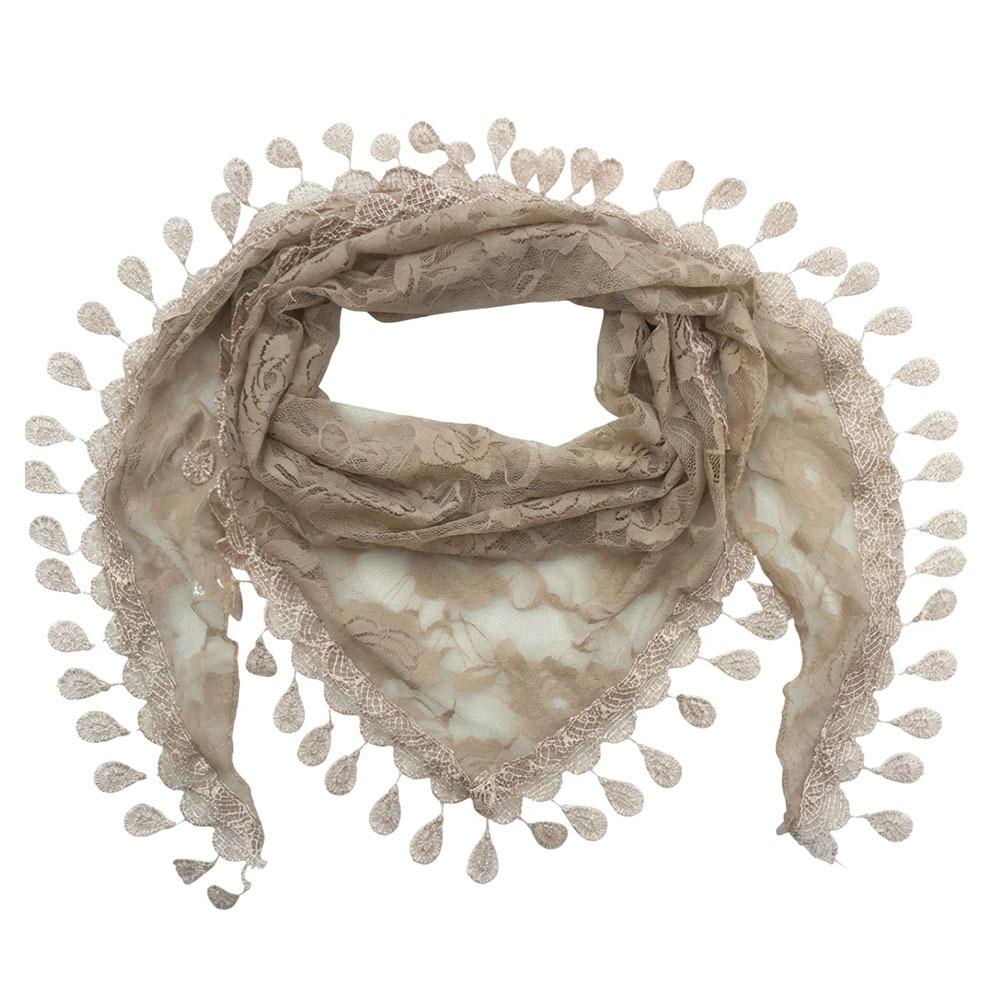 Tassels Chapel Hijab Scarf Lace Floral Hair Wrap Elegant Embroidery Lace Veil Spanish Mantilla