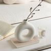 1PC -Ceramic Vase, Round Matte Vase, Minimalist Nordic Bohemian Vase, Home Decoration