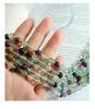 Multi-Color Natural Stone Beaded Titanium Steel Necklace