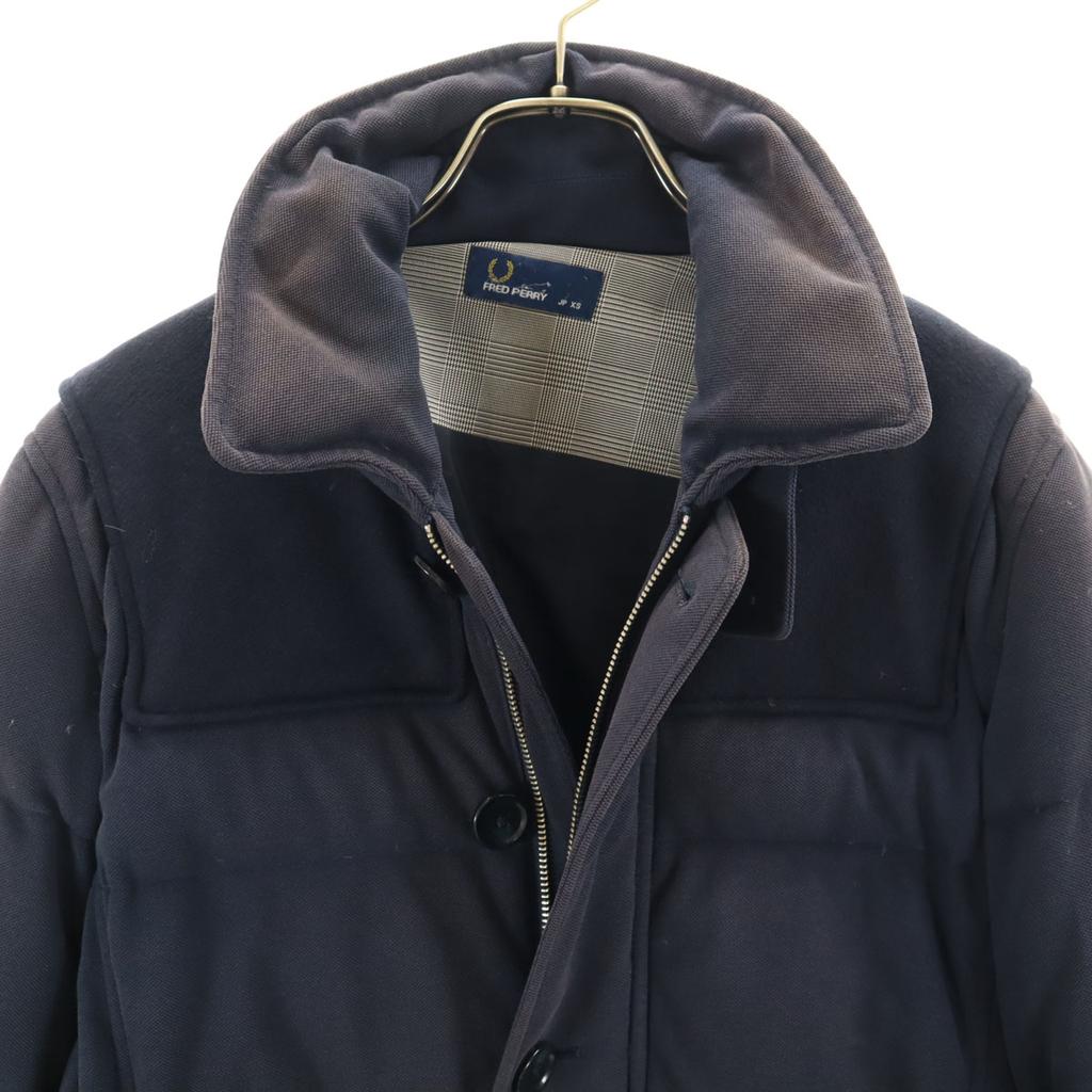 FRED PERRY hybrid Down jacket XS Navy Men's Used