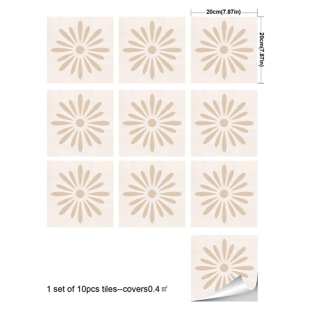 10Pcs Matte Wall Tile Sticker Self-Adhesive Tile Decal Retro Peel And Stick Tile  Home Renovation
