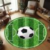 Football Pattern Circular Floor Mat Sports Style Anti Slip Suitable for Bedroom Entrances Bathrooms Kitchens Balconies Game Room