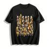 Leopardenmuster Sonnenblume MAMA Grafik Lässiges Kurzarm Oberteil Reines Baumwoll-T-Shirt