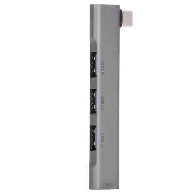 Hub Tipo C 4 Puertos USB3.0 2.0 5Gbps 480Mbps Aleación de Aluminio Plug and Play Gris Estación de Acoplamiento USB C para Escritorio Portátil