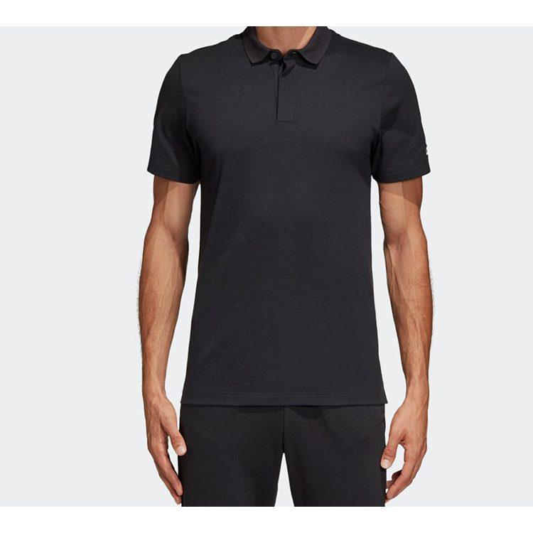 Adidas Polo Shirts Men's Black Polo Collar Moderate Straight Fit DT9911