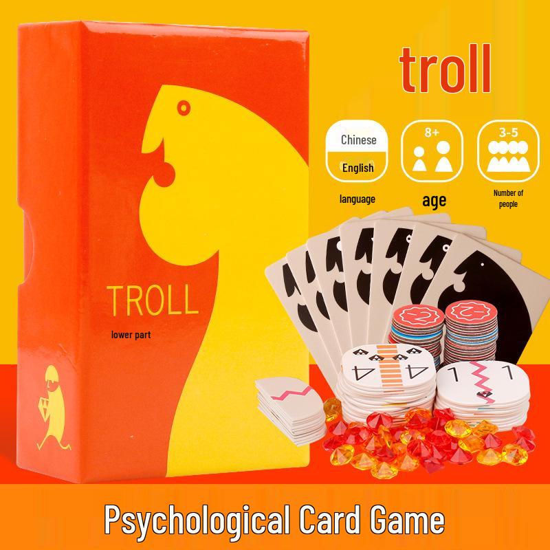 TROLL Двуязычная китайско-английская психологическая стратегическая карточная игра, 3-5 игроков, Вечеринка для взрослых