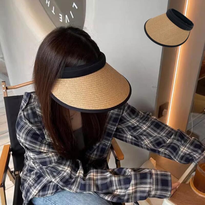 Женская летняя бежевая соломенная кепка от солнца beige