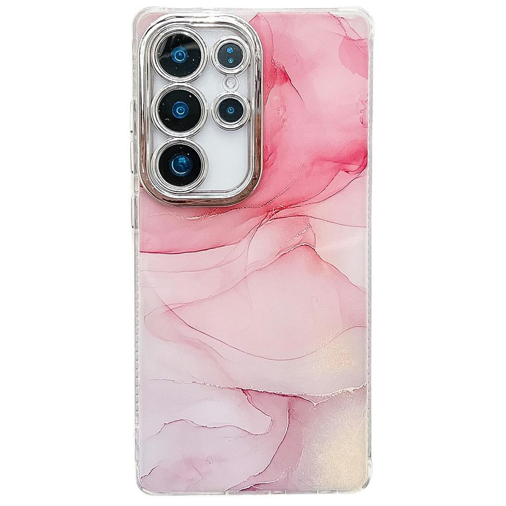 For Samsung Galaxy S25 Ultra Case IMD Marble Pattern Electroplated Protective Phone Cover