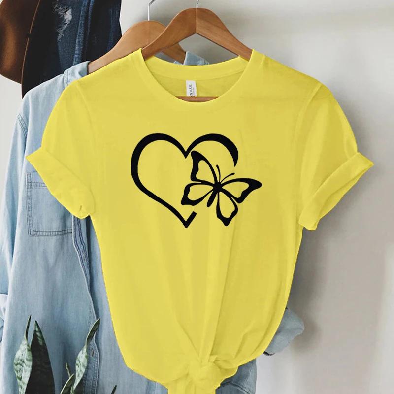 Heart Butterfly Graphic T Shirts Women Funny Hearts Trendy Style Butterfly Lover Gift Womens Tee Shirt Hearts Essential Tops