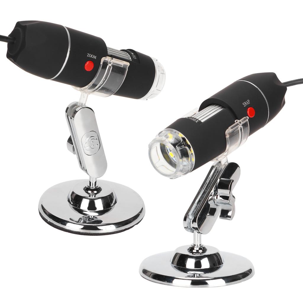 USB Digital Microscope 1600X 1080P HD Adjustable Brightness 8 LED Mini Handheld Microscope for Andro