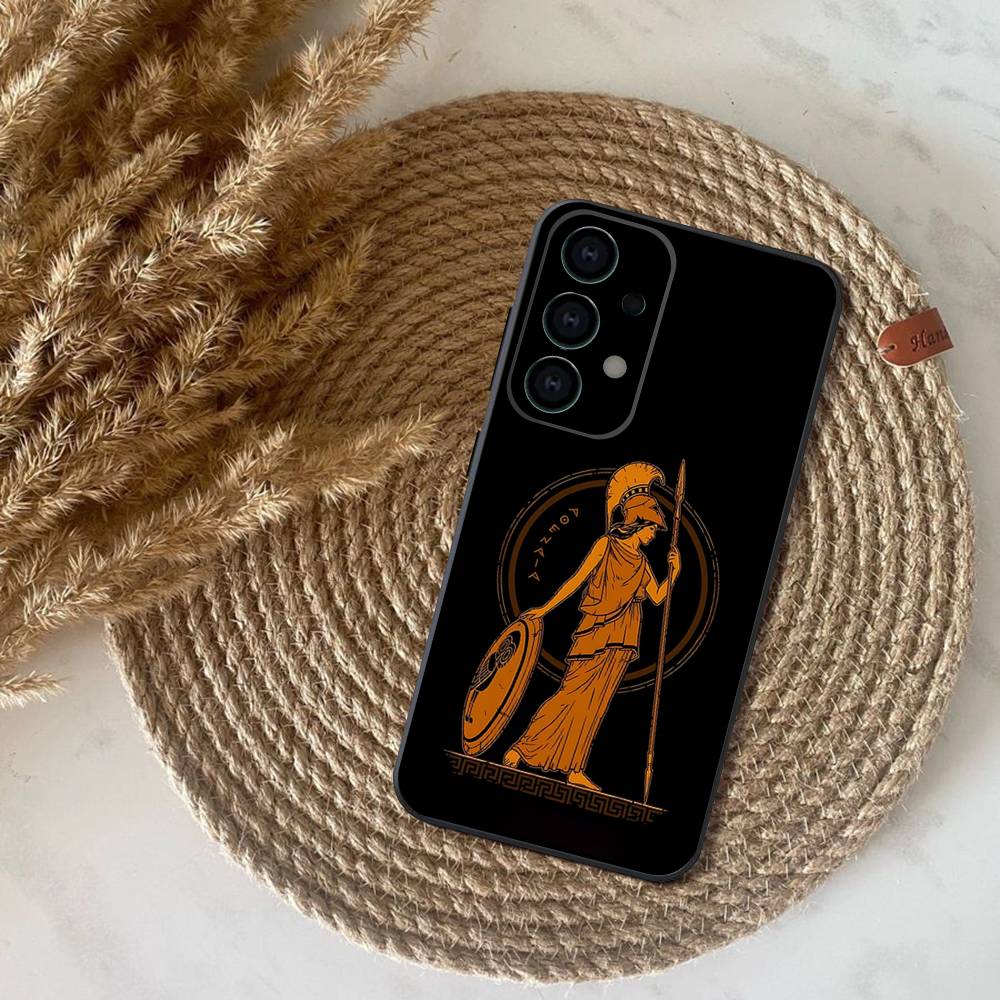Phone Case For Samsung S25,S24,S21,S22,S23,S30,Ultra,S20,Plus,Fe,Lite,Note,10,9,Abstract Greek Mythology Athena 5G Black Cover