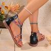 صنادل مسطحة على الطراز البوهيمي للنساء صنادل جلاديتور بمقدمة مدببة للنساء أحذية شاطئ صيفية كاجوال كلاسيكية مضادة للانزلاق