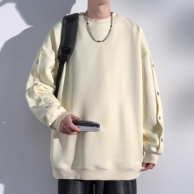 Breasted crew neck sweater men's spring and autumn 2025 new Hong Kong style loose senior sense large size youth jacket trendy brand