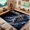 Animals Theme Crystal Velvet Floor Rug Personalized Custom Name Text Warm Carpet Home Decoration