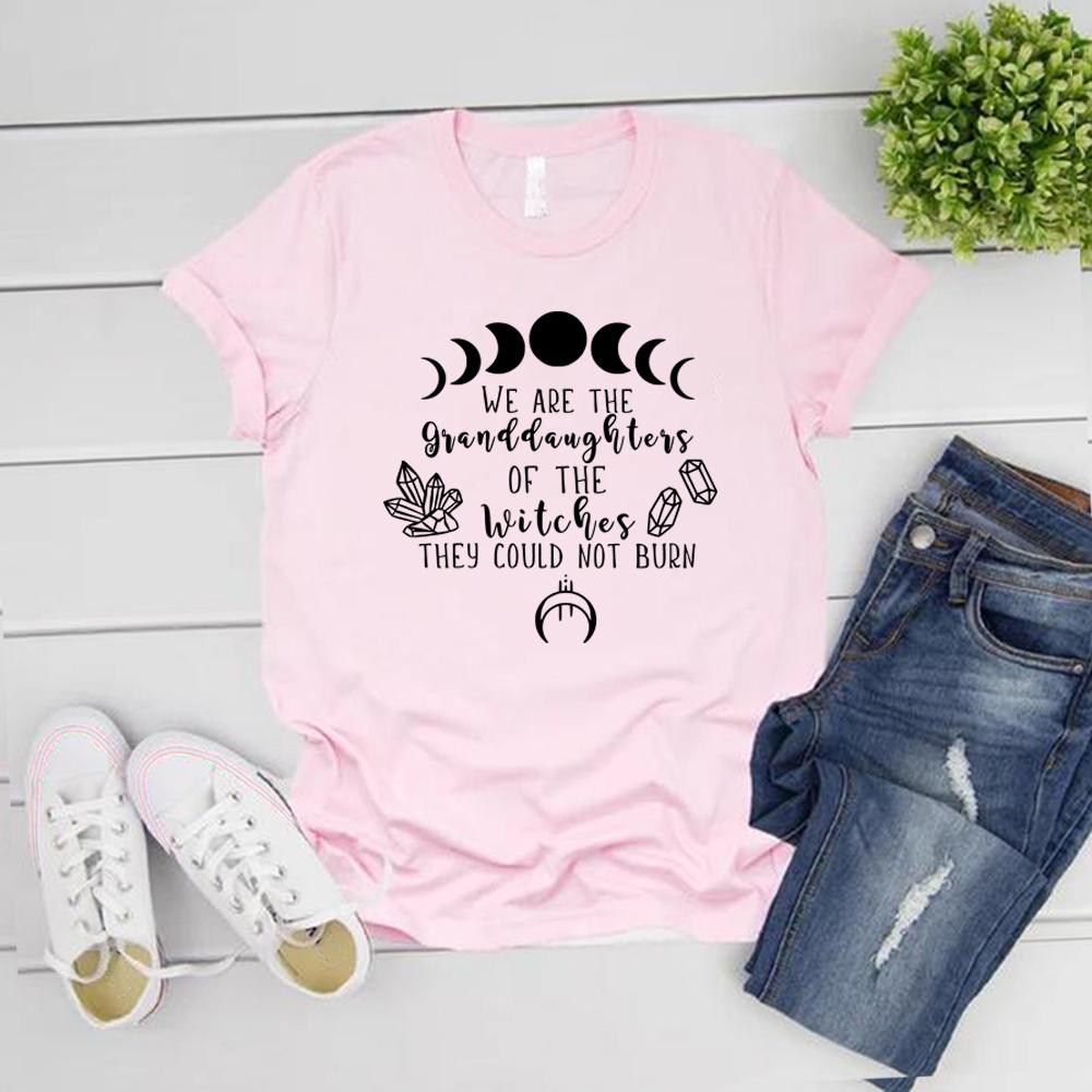 

Мы внучки ведьм, которых вы не могли сжечь Женская футболка Футболка с изображением ведьмы Салема Мистические футболки Футболки с коротким рукавом Топ XL