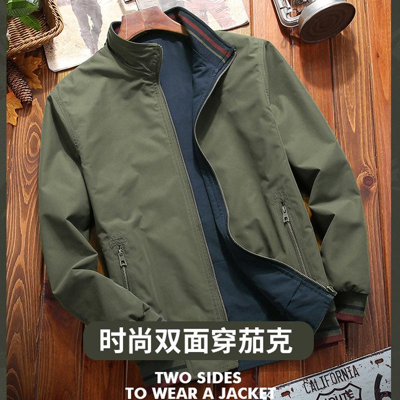 Cross-border two-open coat men's spring and autumn casual tops and clothing men's clothing autumn clothing middle-aged and elderly doubl jacket