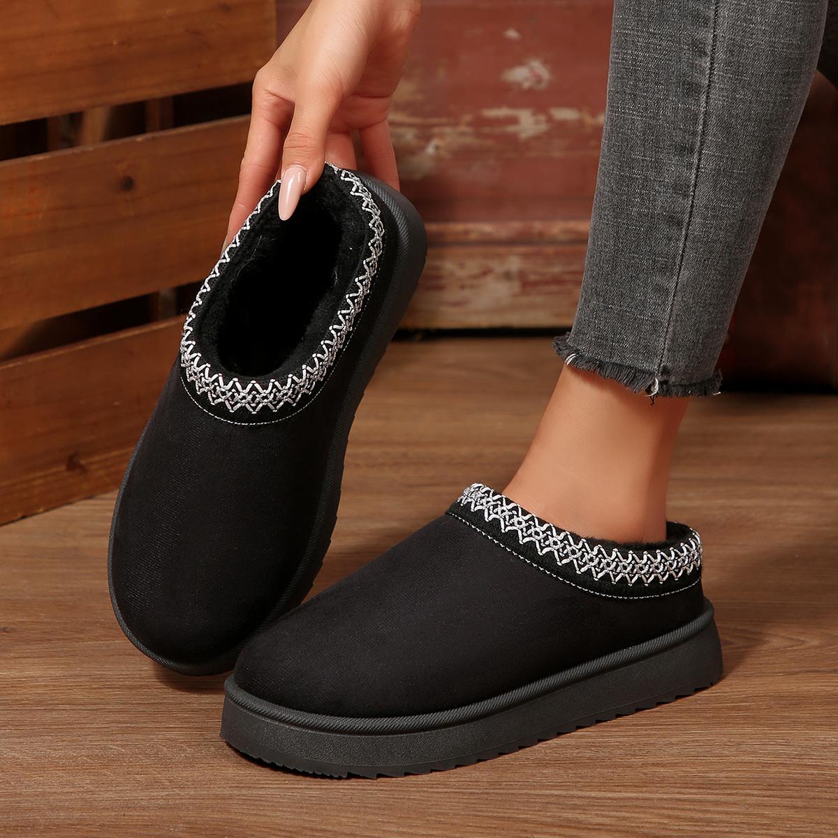 

Women Slippers Platform Fluffy Slippers Women House Plush Winter Shoes Ladies Home Elegant Large Size Slides Women 36 чёрный