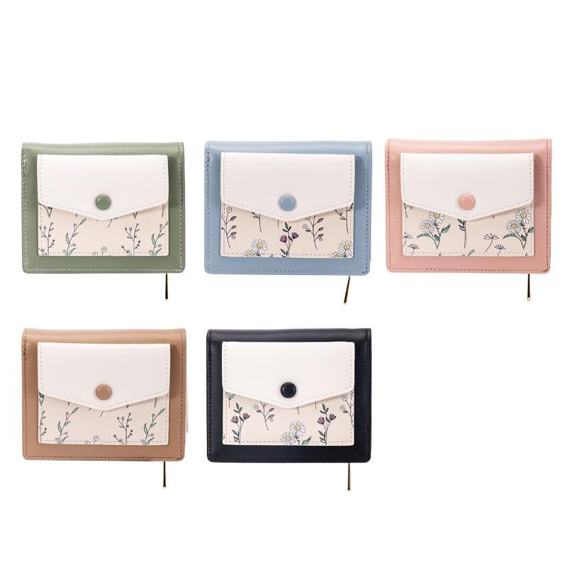 New simple women's wallet short large-capacity female student card bag multi-functional printed change bag