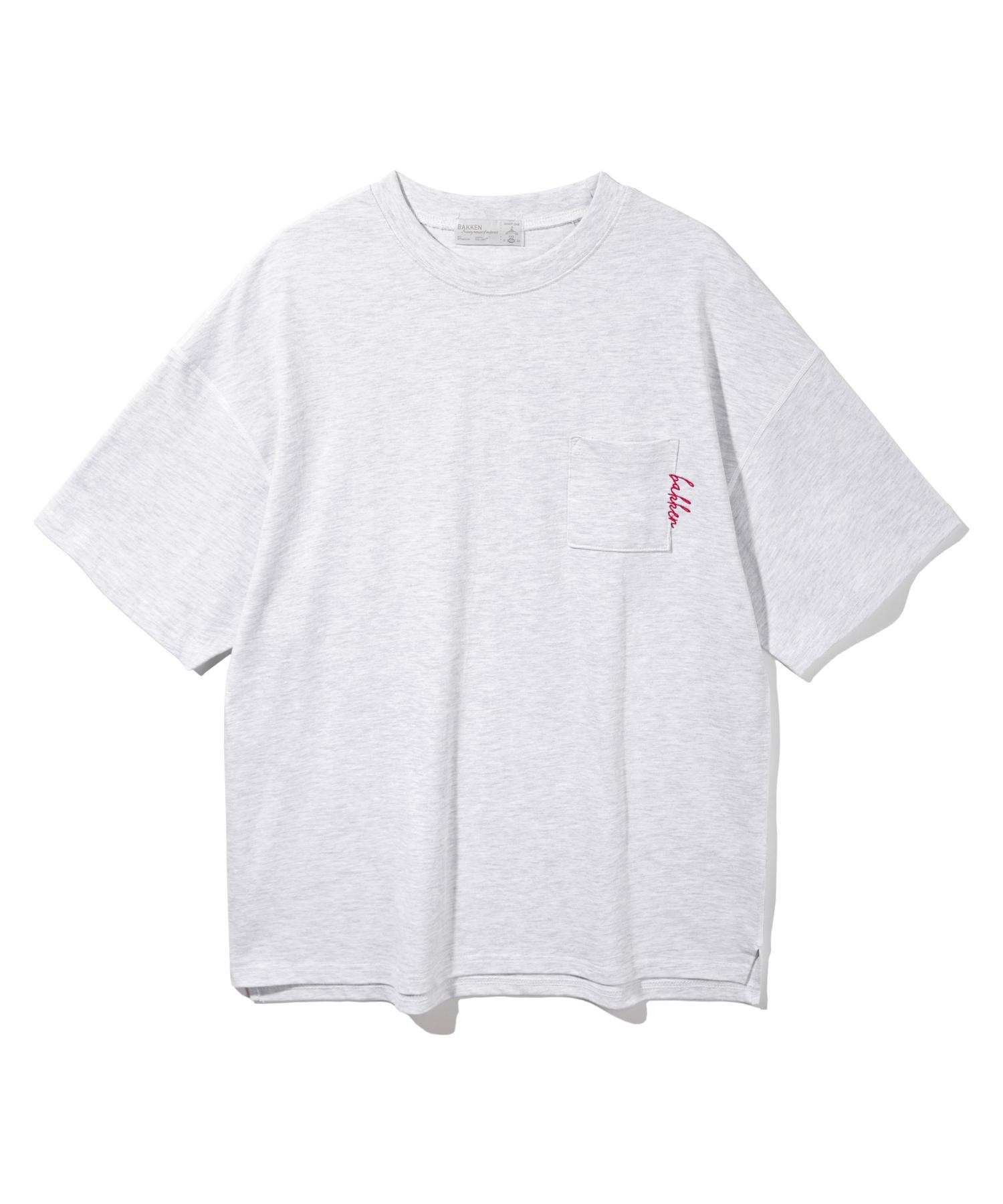 Baken Pocket Logo Short Sleeve T-Shirt Bk3976_Melange White Melange White/1